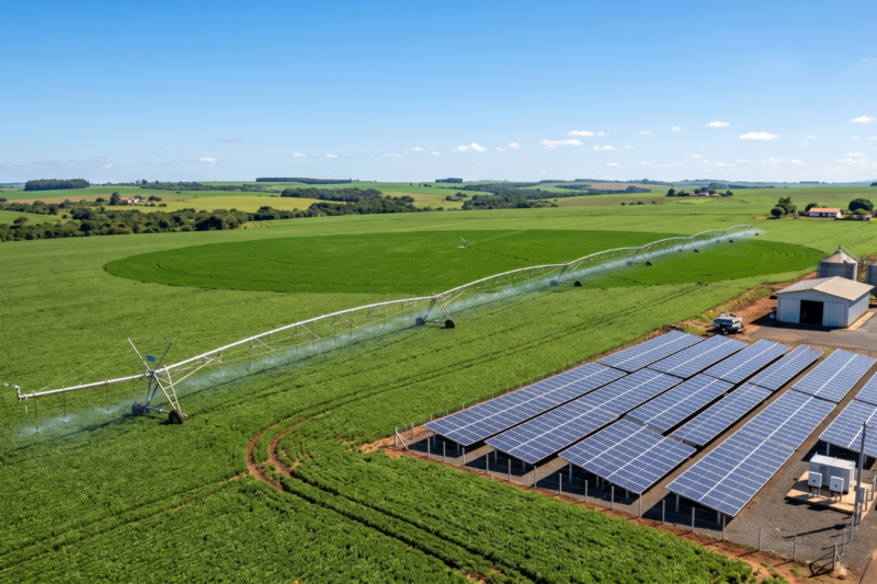 Energia solar no agronegócio em 2026: economia na fazenda, irrigação solar e financiamento pelo Pronaf